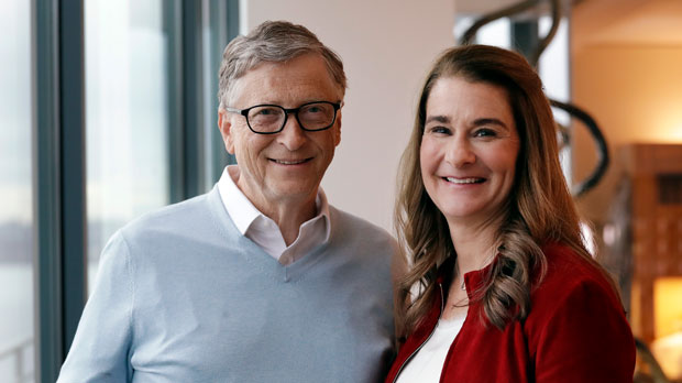 FILE - In this Feb. 1, 2019, file photo, Bill Gates and Melinda French Gates pose together in Kirkland, Wash. A handful of Americans donated at least $1 billion to charity last year, according to the Chronicle of Philanthropy’s annual ranking of the 50 Americans who gave the most to charity in 2021. Bill Gates and Melinda French Gates topped the list, pledging $15 billion to the Bill & Melinda Gates Foundation, a huge player in global health and American education. (AP Photo/Elaine Thompson, File)