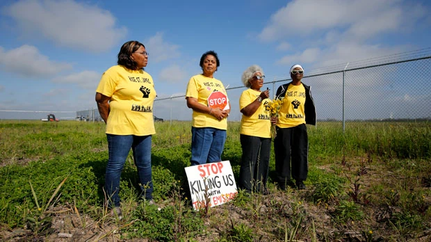 Sharon Lavigne, founder of environmental justice group Rise St. James, is second from the left as she and members Myrtle Felton, Gail LeBoeuf and Rita Cooper