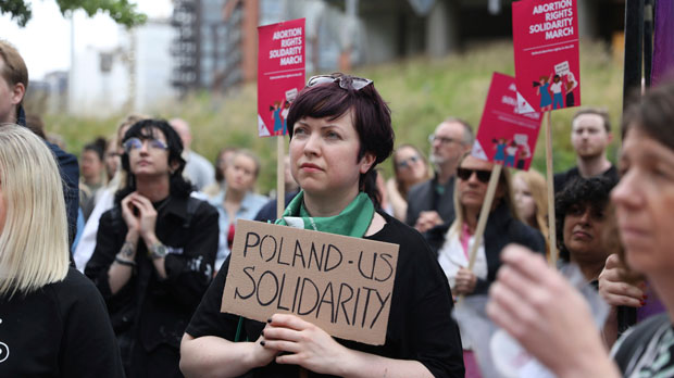 protest against the decision to scrap constitutional right to abortion, in London,