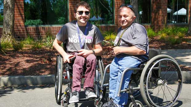 "Stuart James with staff member" Photo courtesy of The Center for Independent Living