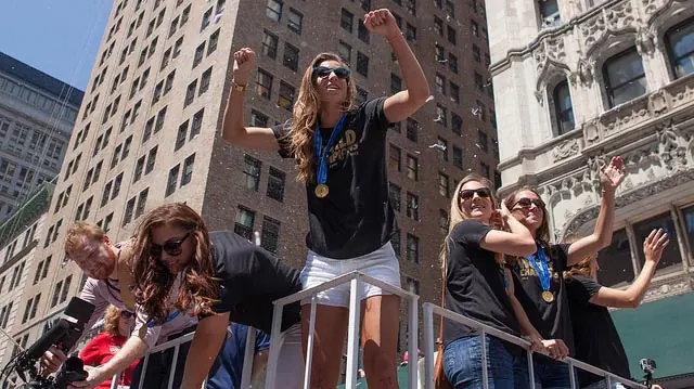 "The United States Women's Soccer Team Ticker-Tape Parade New York City" by Anthony Quintano licensed under CC BY 2.0