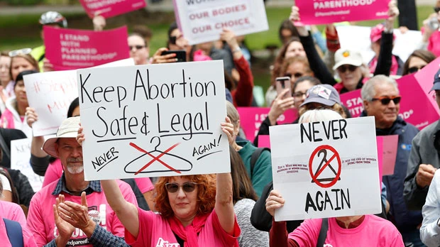 People rally in support of abortion rights