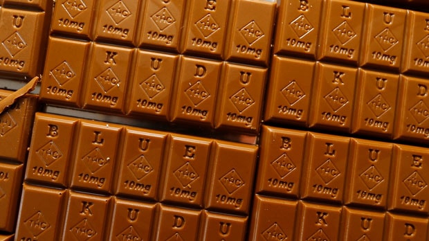 Candy bars marked with Colorado's new required diamond-shaped stamp
