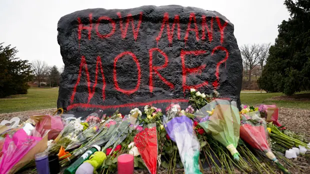 Flowers are displayed at The Rock